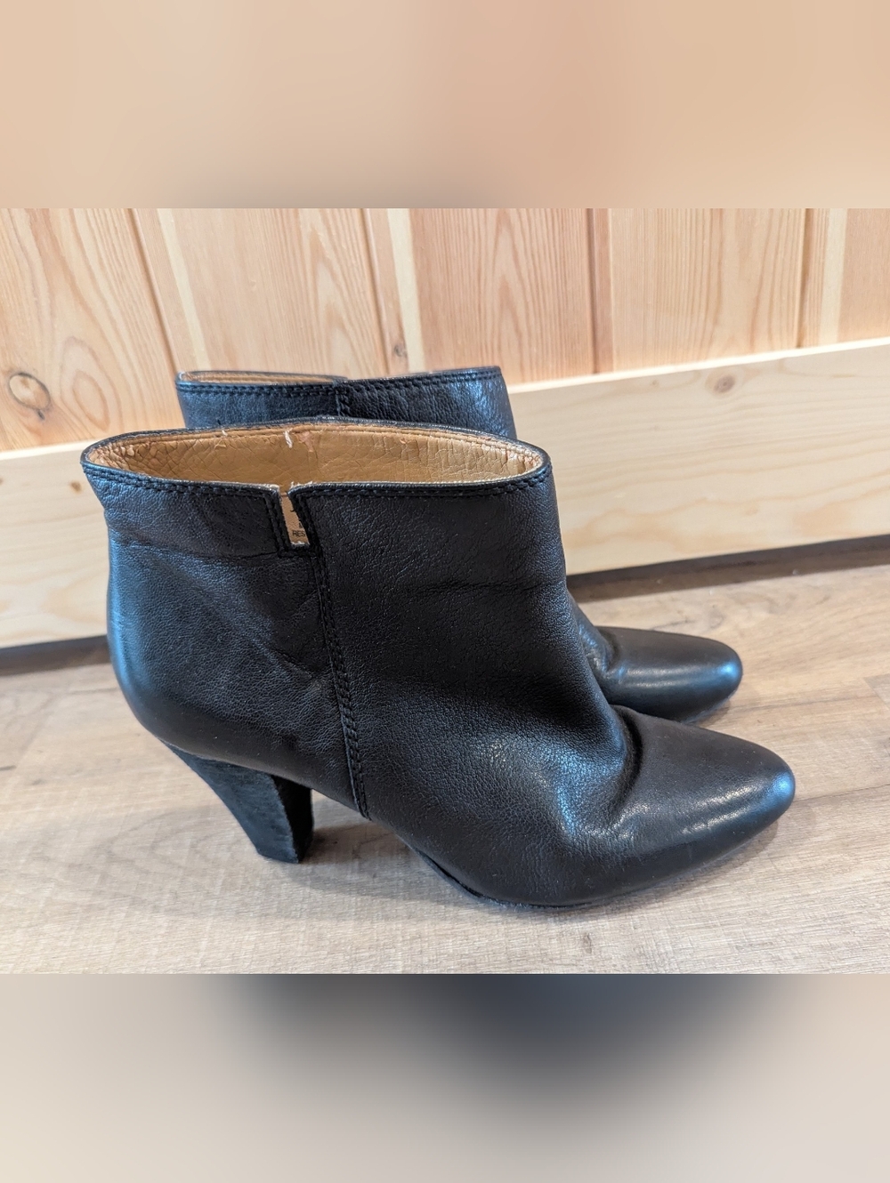 Vintage American Collection Nine West Genuine Leather Black Ankle Booties - Picture 3 of 8